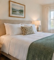 Freshly prepared guest bedroom