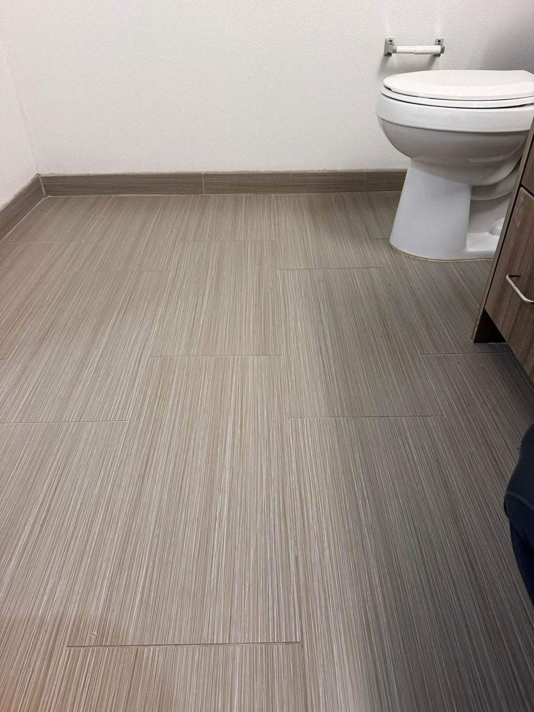 Bathroom floor after cleaning