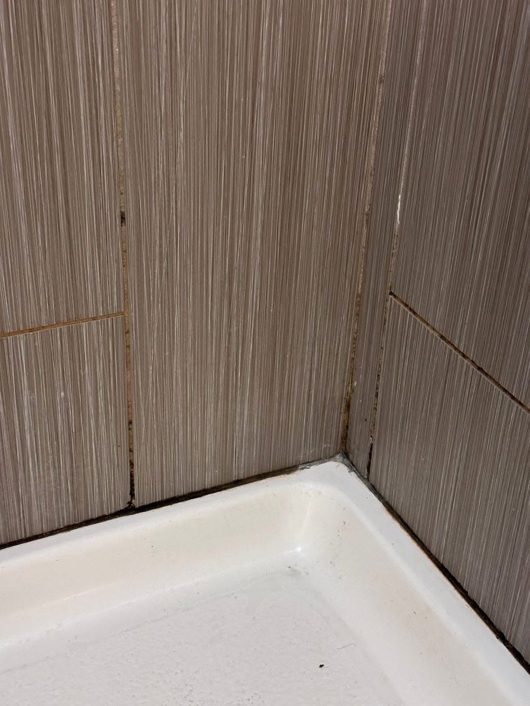 Shower corner before cleaning